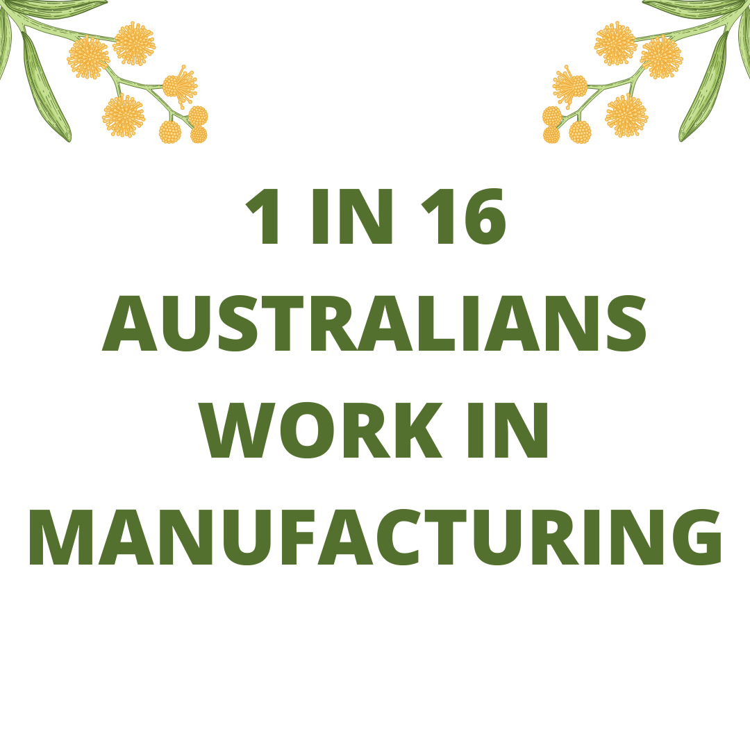 1 in 16 Australians work in manufacturing