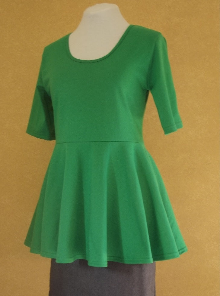 kelly green women's cotton swing top