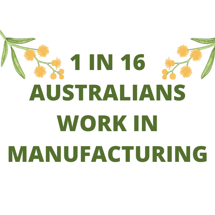 1 in 16 Australians work in manufacturing