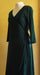 side view of Australian made cotton wrap dress in bottle green with 3/4 sleeves