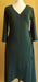 bottle green Australian made cotton wrap dress with 3/4 sleeves