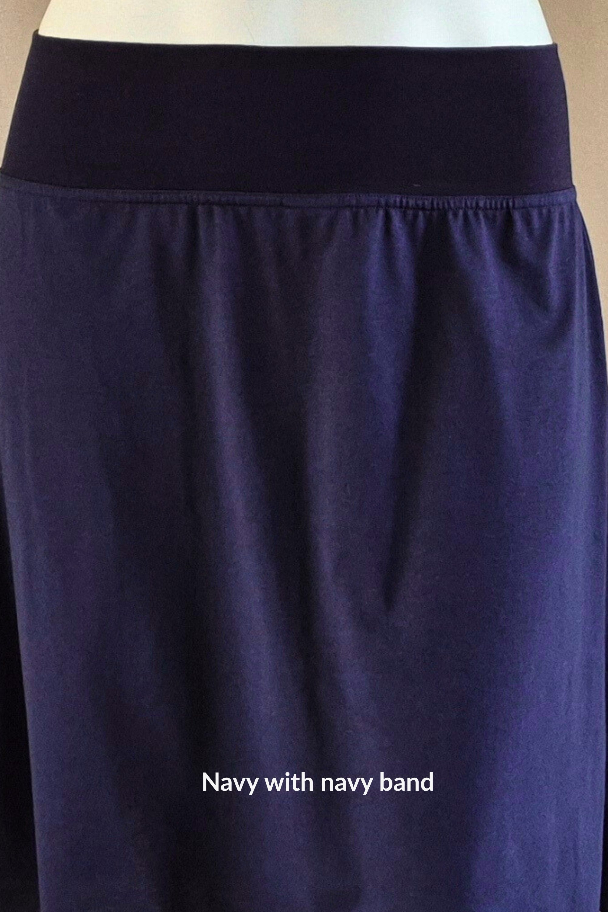 Navy skirt with a navy band 