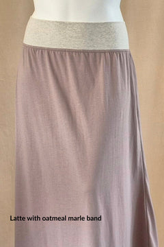 Latte skirt with oatmeal marle band 