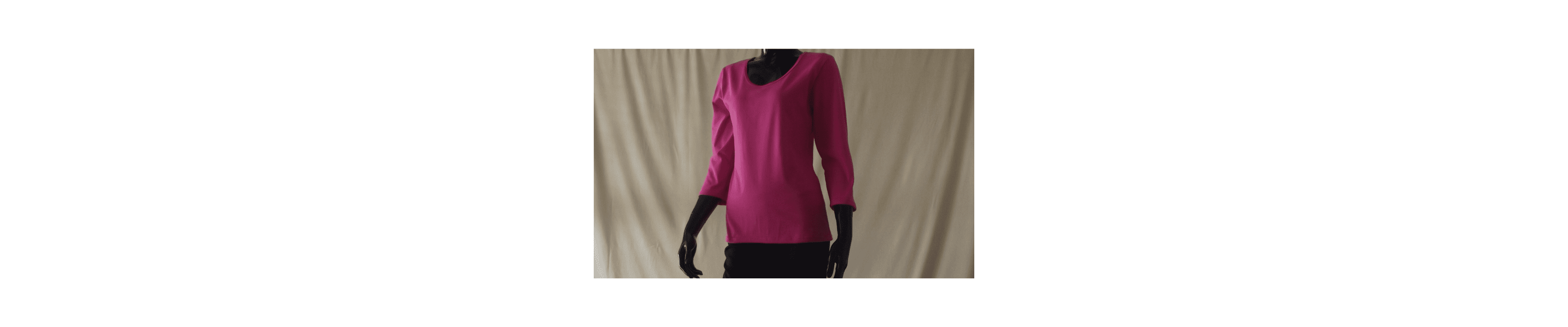 hot pink 3/4 sleeve womens cotton t-shirt