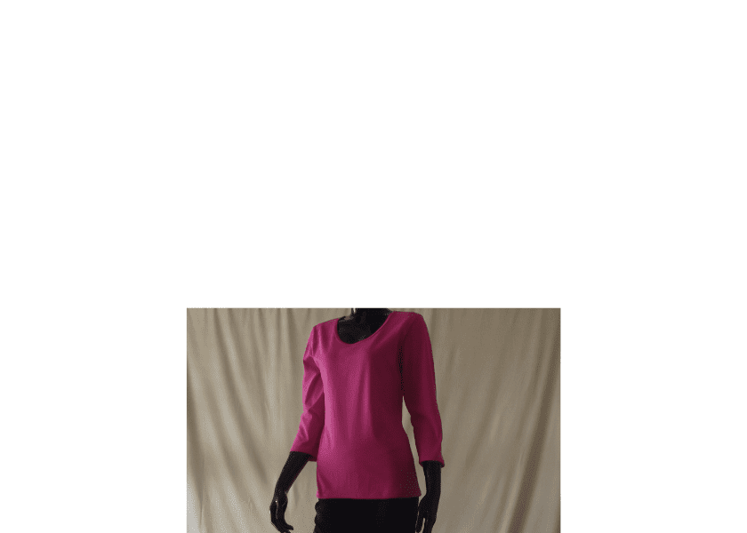 hot pink 3/4 sleeve womens cotton t-shirt