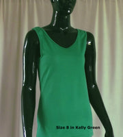 women's cotton singlet in kelly green