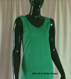 women's cotton singlet in kelly green