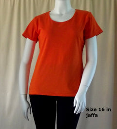 Australian made plus size women's cotton t-shirt in jaffa