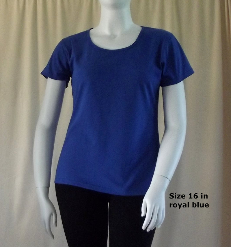 Royal blue plus size Australian made women's cotton t-shirt