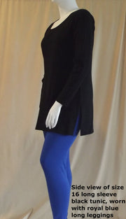 Black plus size long cotton Australian made tunic