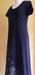 navy women's embroidered cotton dress with white embroidery