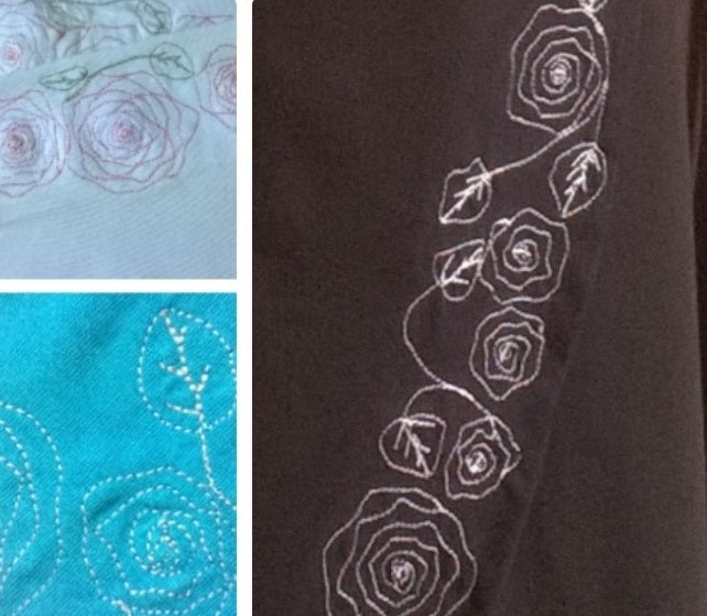 close up of embroidered cotton wrap dress 