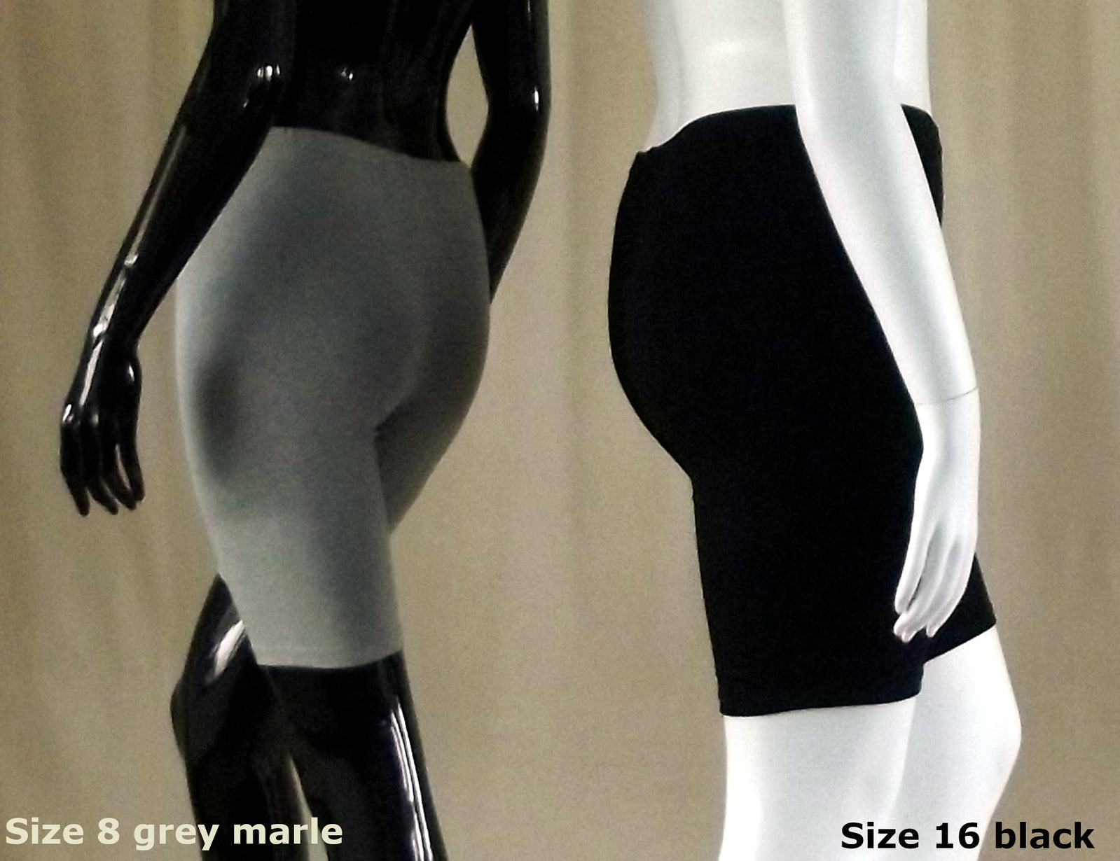grey marle and black womens bike shorts