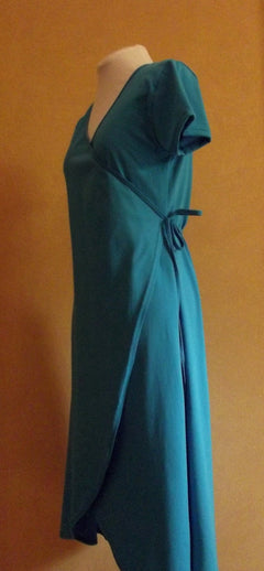 side view of cotton wrap dress