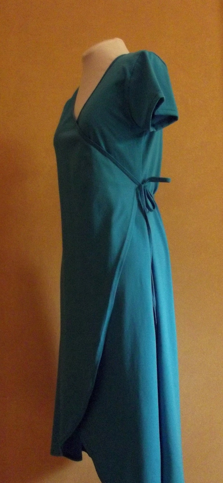 side view of cotton wrap dress