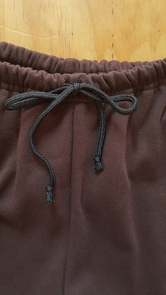 drawstring of super warm fleecy pants with straight hem or rib