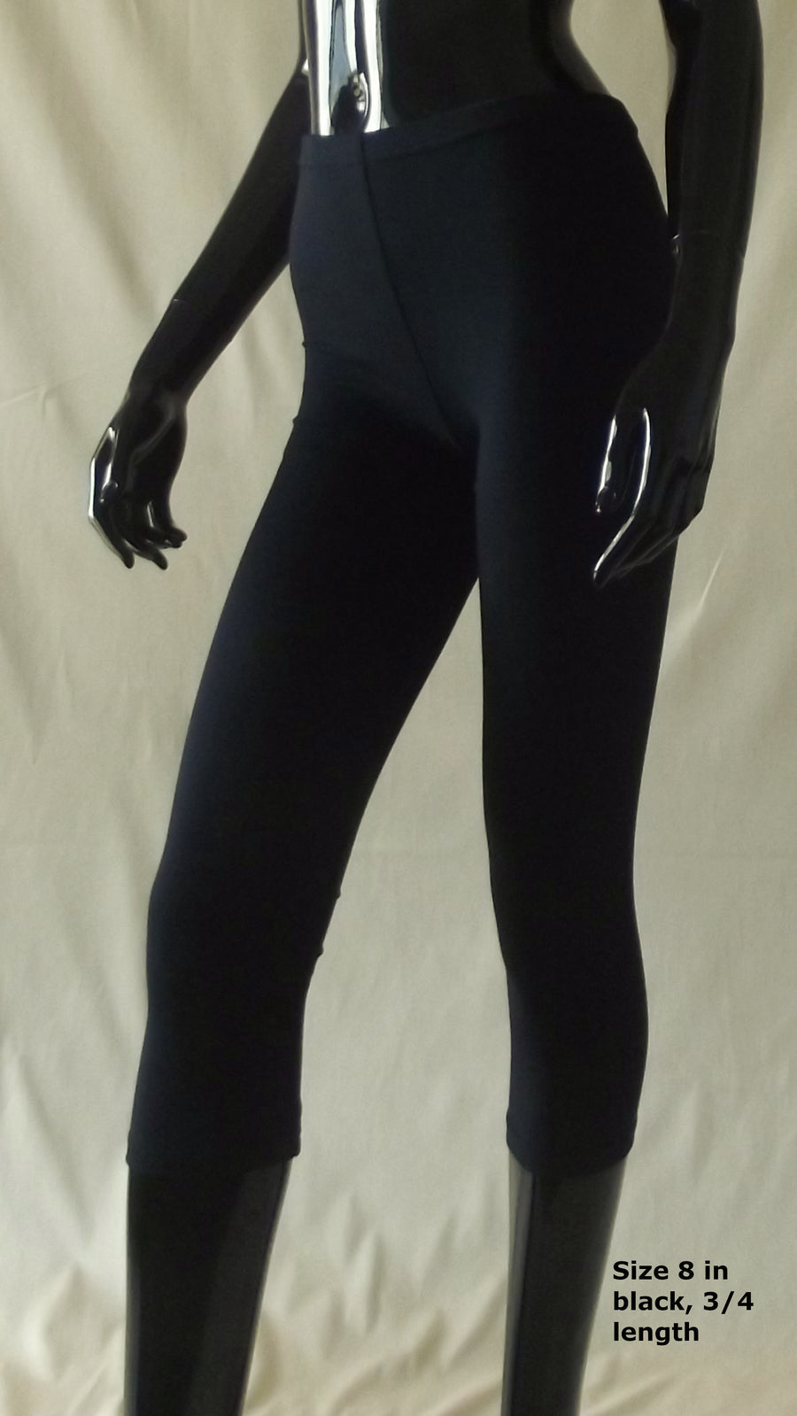 black Women's Leggings- 3/4 length