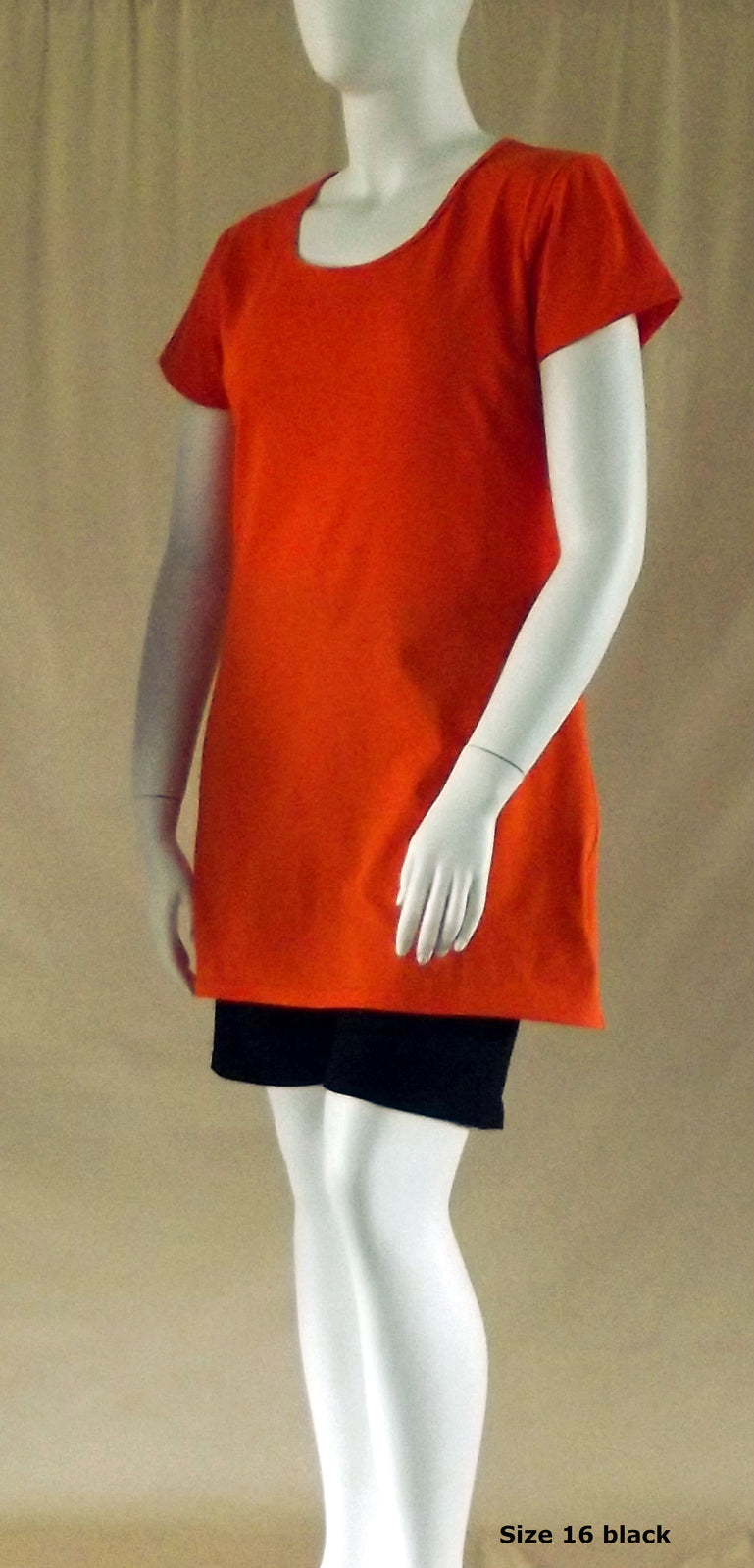 orange long cotton t-shirt for women