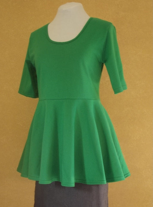 kelly green cotton Women's swing top