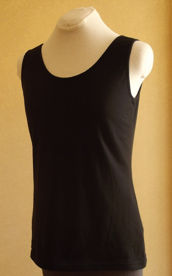 black ladies cotton singlet