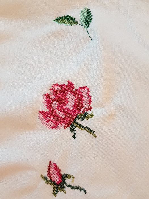 cross stitch motif on Women's Embroidered T-shirt