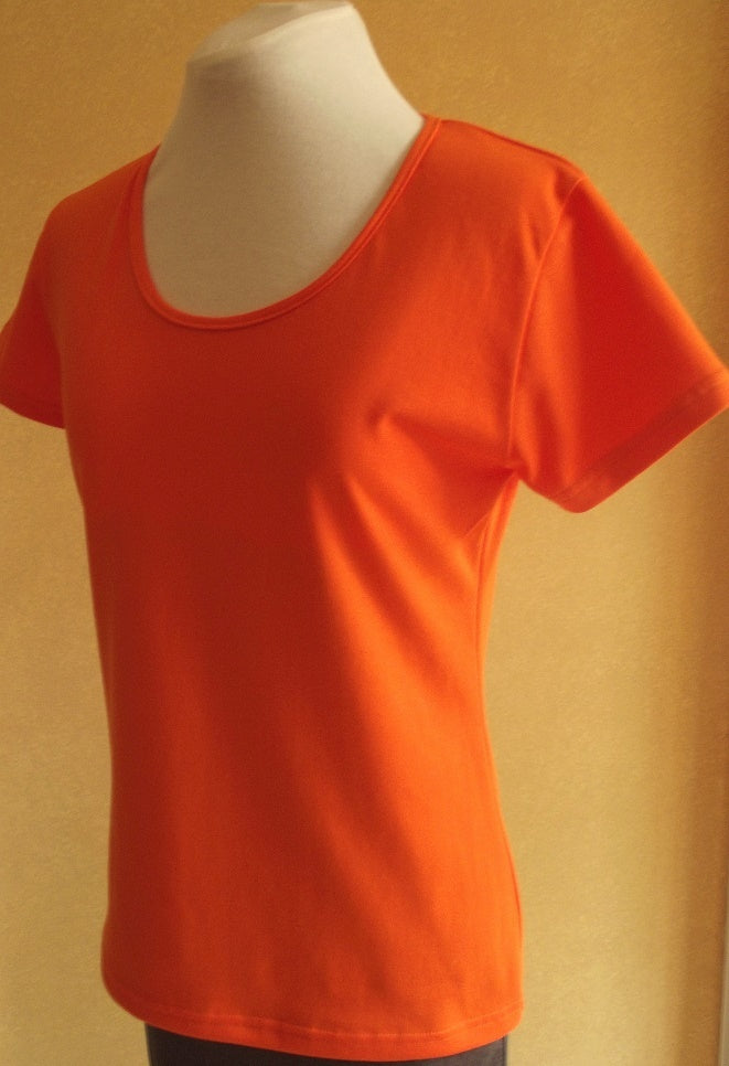 orange women's cotton t-shirt