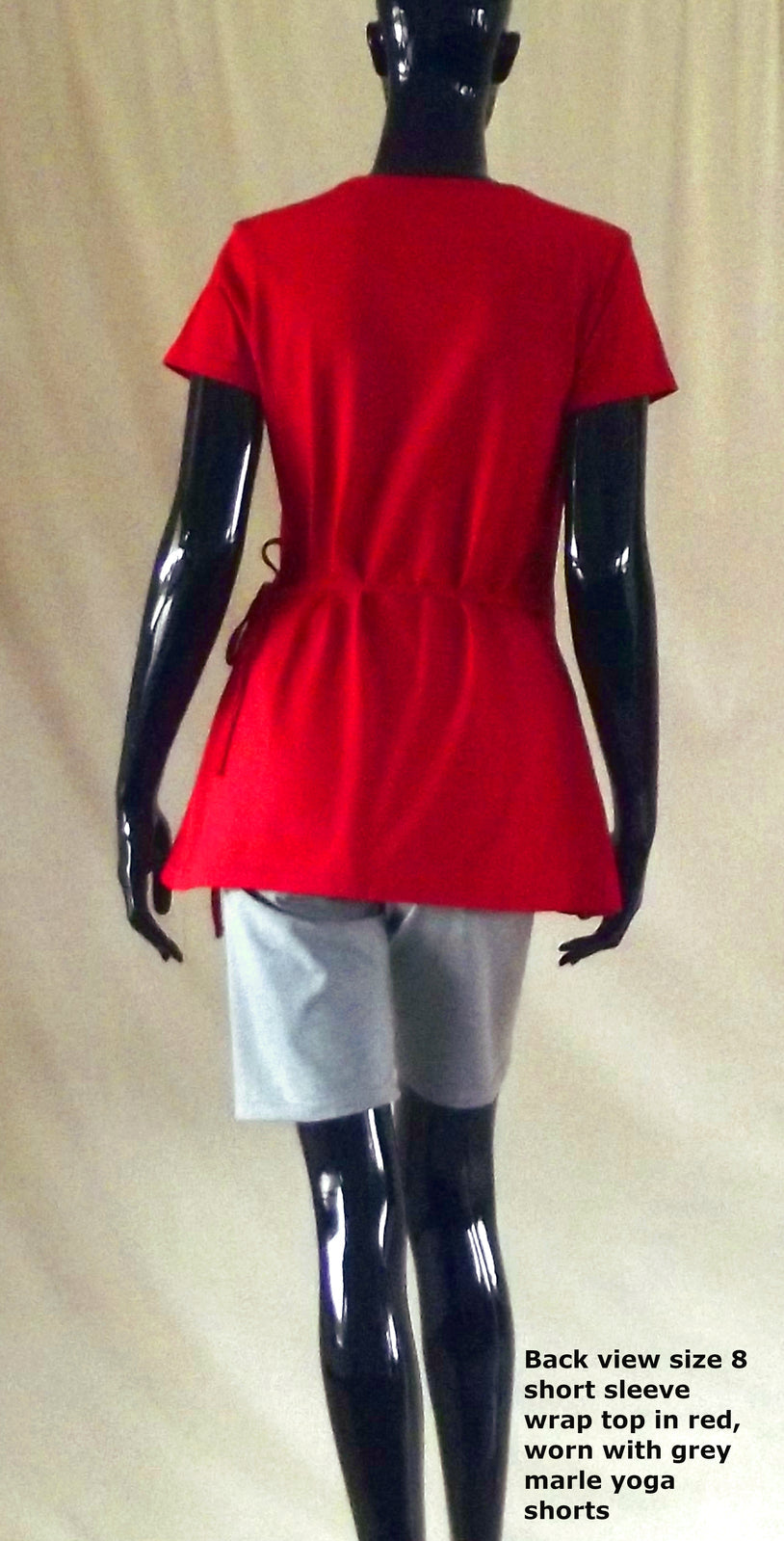 back view of Flattering Wrap Top