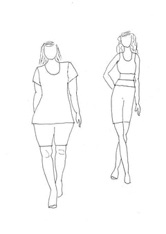 trade sketch of Lahay yoga shorts